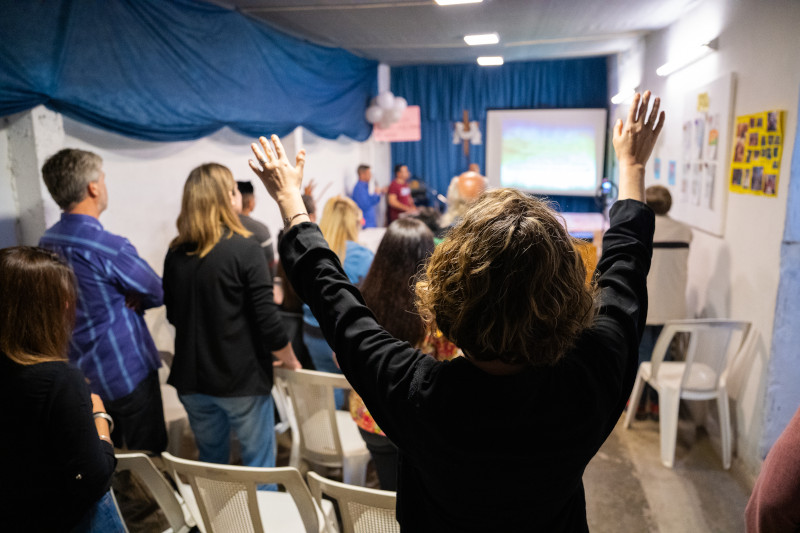 Church service in Argentina